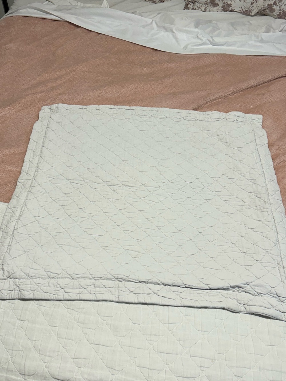 Pottery Barn White Quilted Accent Pillow Cover 30x30